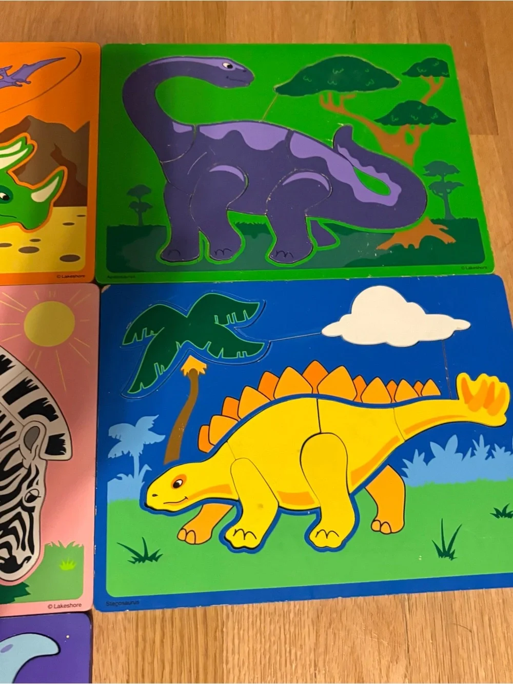 Lakeshore Wooden Puzzle Set Animals Colorful Learning